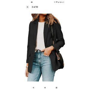 NEW Taodou Womens Casual Blazer Open Front Long Sleeve Button Work Office XX-L